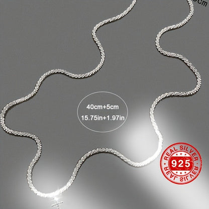 Collier avec mini croix en argent sterling 925 – Collier pendentif croix élégant et raffiné pour femme, bijou de luxe léger et hypoallergénique, cadeau idéal pour Noël, un baptême, une confirmation ou pour porter sa foi au quotidien