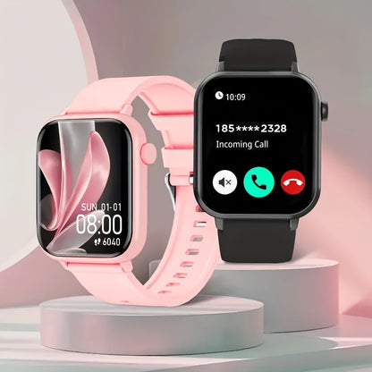 Montre intelligente pour hommes et femmes, étanche IP68, écran tactile complet de 1,83 pouce – Appels et messages sans fil, podomètre, suivi de fitness, compatible iPhone et Android, 6 options de couleur