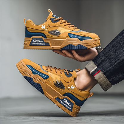 Baskets de skateboard à semelle épaisse pour homme, chaussures en toile tendance, basses, pour le sport, les loisirs et les voyages, kaki noir, pointures US 6,5-11,5