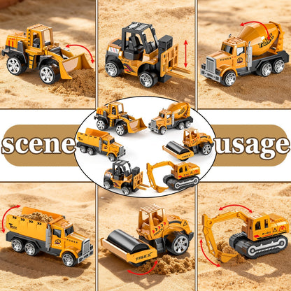 Ensemble de 13 véhicules de chantier avec camions moulés sous pression, tapis de jeu et transporteur – Coffret de jeu pour enfants de 3 ans et plus, cadeau idéal pour Noël et les anniversaires