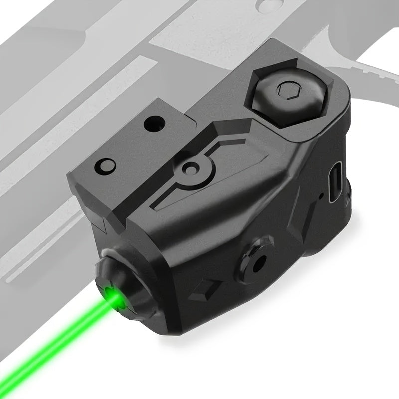 Viseur laser rechargeable USB-C pour rail Picatinny – Combo viseur point laser vert et rouge avec lampe torche tactique, résistant aux vibrations, réglage rapide, pour pistolets, fusils, chasse et compétition