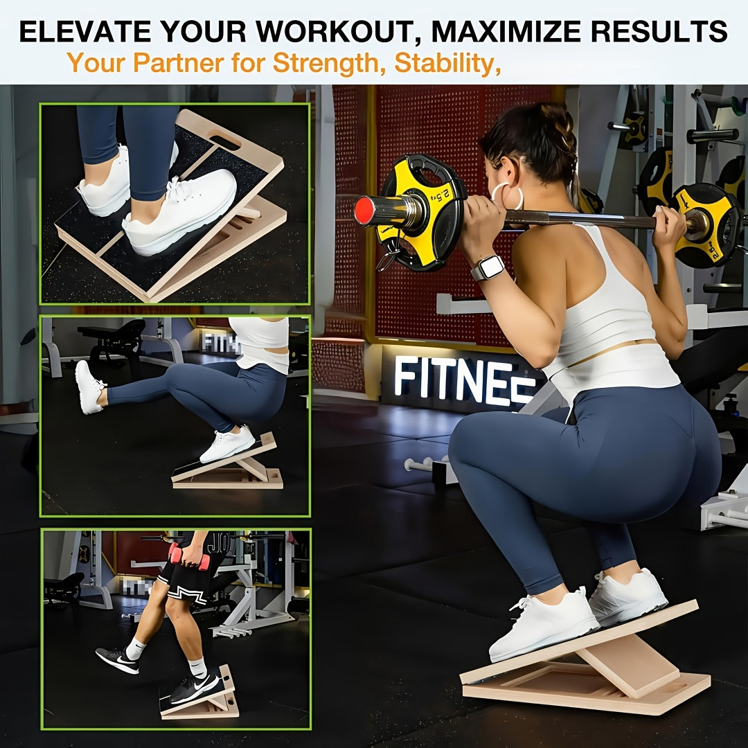 Planche inclinée réglable en bois pour étirement des mollets – Support incliné antidérapant pour squats, mobilité de la cheville et du pied, étirement des talons, kinésithérapie et équilibre