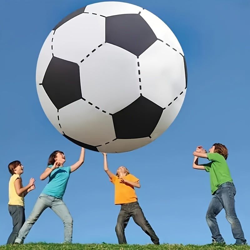 Ballon de football gonflable géant de 102 cm - Jouet d'extérieur extra large pour fêtes à la piscine, jeux de jardin, plage et aire de jeux, ballon de décoration de fête réutilisable pour enfants et adultes