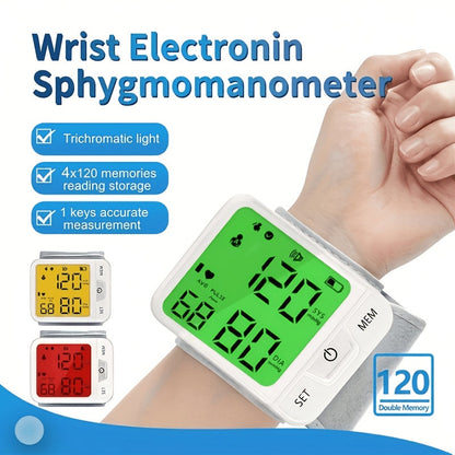 Tensiomètre au poignet numérique automatique – Grand écran LCD, fréquence cardiaque, détection de l'arythmie, portable pour usage domestique, seniors et adultes