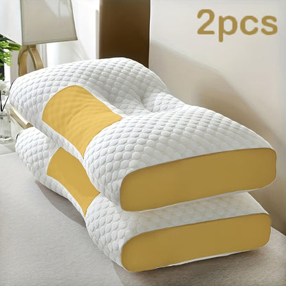 Lot de 2 oreillers de lit – Coussins ultra-doux avec soutien cervical et housses amovibles lavables en machine, sommeil profond et respirant, confort toutes saisons pour la chambre à coucher