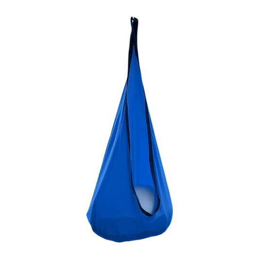 Fauteuil suspendu pour intérieur et extérieur avec coussin gonflable et poche de rangement – Charge maximale 120 kg, balancelle en nylon tressé avec sangles et vis pour chambre, patio, jardin et véranda (bleu, rose vif, cyan, vert)