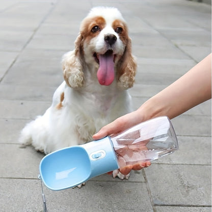 Gourde portable pour chien avec écuelle - Bouteille d'eau de voyage étanche pour animaux, distributeur d'eau à une main pour promenades, randonnées et camping, accessoire de voyage pour chien