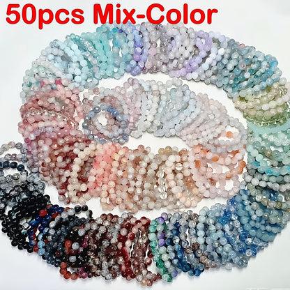 Ensemble de bracelets bohèmes en perles pour femmes, 30, 50, 80 pièces, perles en verre colorées, bracelets vintage empilables style bohème, assortiment aléatoire pour fêtes décontractées, vacances, accessoires de bijoux