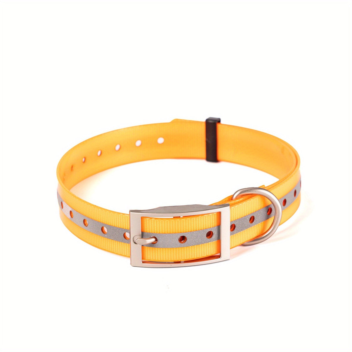Collier pour chien réfléchissant et imperméable - Collier réglable en Biothane avec boucle et anneau en D en alliage de zinc, bande réfléchissante de sécurité nocturne, collier pour chien résistant à toutes les conditions météorologiques
