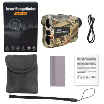 Télémètre laser 1200 yards – Grossissement 6X, rechargeable, compensation de pente, verrouillage de drapeau, mesure de vitesse et d'altitude, design camouflage pour golf et chasse