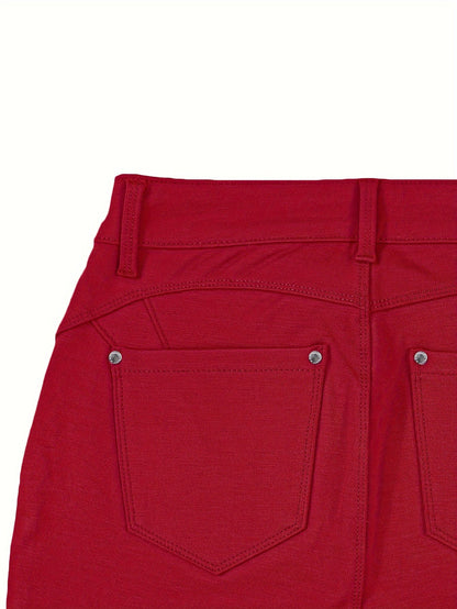 Jean skinny stretch taille haute pour femme, détail bouton en métal, style urbain, pantalon en jean coupe ajustée, 10 couleurs, S-XXL