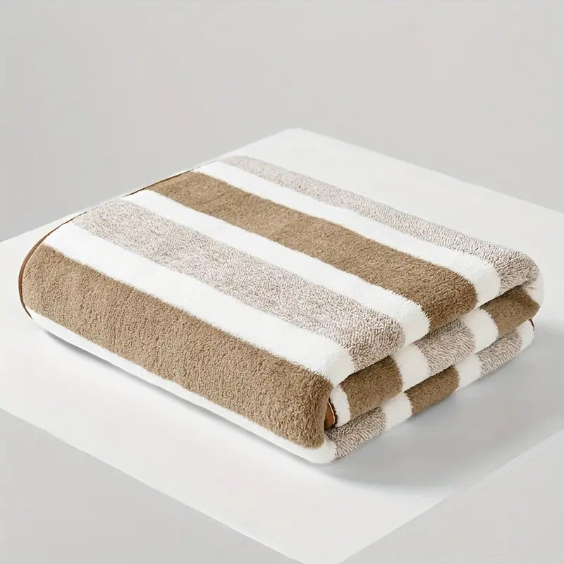 Ensemble de serviettes de bain rayées, absorbantes, à séchage rapide, ultra douces et douces pour la peau, 70 x 140 cm, pour la maison, la salle de bain ou la plage – Disponible en lot de 1 ou 4, plusieurs couleurs au choix
