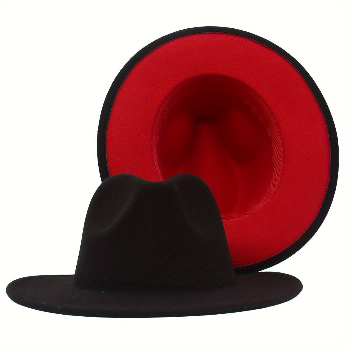 Chapeau de cow-boy à larges bords pour hommes et femmes – Fedora en feutre style western, chapeau style Panama Trilby jazz classique, chapeau de soleil pour festivals en plein air, voyages et tenue décontractée au quotidien