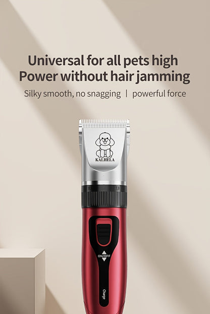 Tondeuse pour animaux sans fil rechargeable avec affichage LED - Tondeuse professionnelle sans fil pour poils de chien, têtes interchangeables, 4 guides de coupe, faible niveau sonore, charge USB 36V, pour chiens, chats et petits animaux
