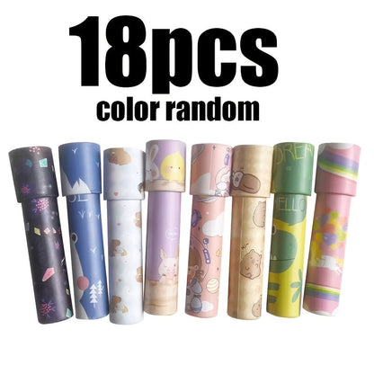 Lot de 6, 12, 18 kaléidoscopes magiques rotatifs pour enfants, cadeaux d'anniversaire, prix de classe, récompenses de carnaval, remplissage de pochettes-surprises, motifs aléatoires