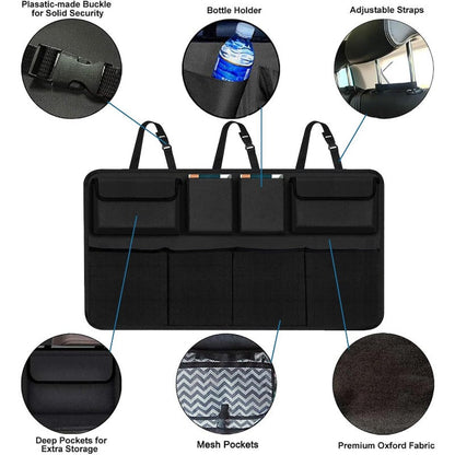 Organiseur de coffre de voiture à 8 poches – Sac de rangement suspendu pour dossier de siège, grande capacité et imperméable, pour SUV, camion et monospace, accessoire d'intérieur de voiture pour hommes et femmes
