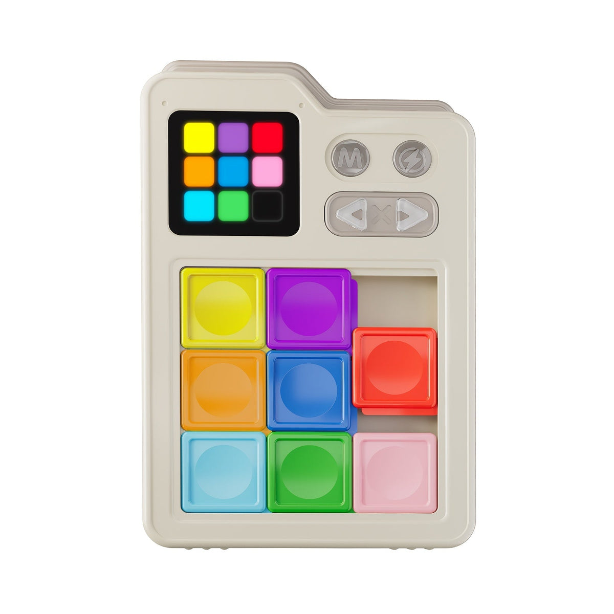 Console de jeu électronique de réflexion Klotski, puzzle Huarong Dao avec effets sonores, plateau de jeu à induction, difficulté progressive, jouet éducatif STIM, cadeau pour enfants et adultes