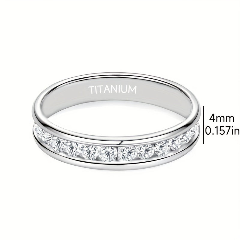 Bague unisexe en argent sterling 925 avec moissanite étincelante – Alliance élégante et polyvalente, tailles 5 à 13, parfaite pour les mariages, fiançailles, couples et cadeaux de Noël