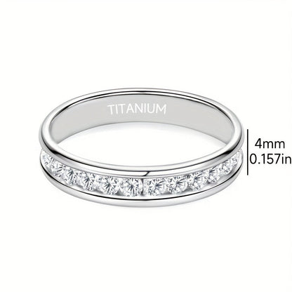 Bague unisexe en argent sterling 925 avec moissanite étincelante – Alliance élégante et polyvalente, tailles 5 à 13, parfaite pour les mariages, fiançailles, couples et cadeaux de Noël