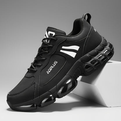 Baskets de course sur route pour hommes – Chaussures de sport à lacets, antidérapantes et résistantes à l'usure, baskets décontractées pour l'extérieur toutes saisons, bleu noir blanc, tailles US 6,5–13,5