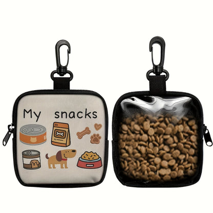 Sac de dressage pour chien avec crochet et fermeture éclair – Pochette de dressage à motif pattes avec distributeur de sacs à crottes, sac de promenade pour l'éducation des chiots pour une utilisation en extérieur