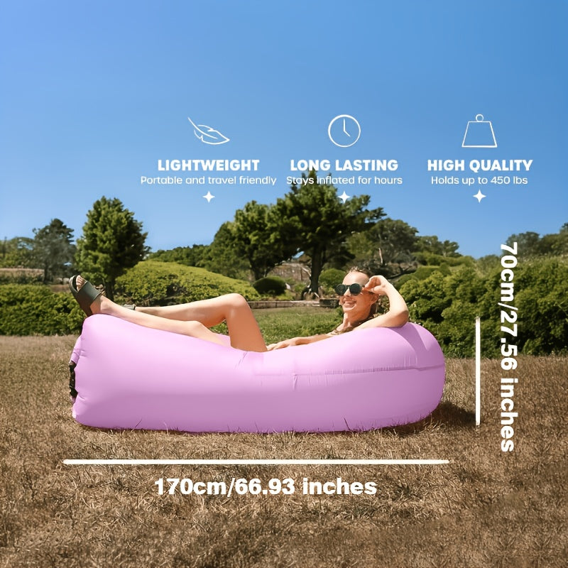 Fauteuil gonflable pliable, canapé pneumatique portable pour camping, plage, festivals, réunions en plein air, gonflage rapide, adultes, violet, bleu, vert, noir, rouge, jaune, orange