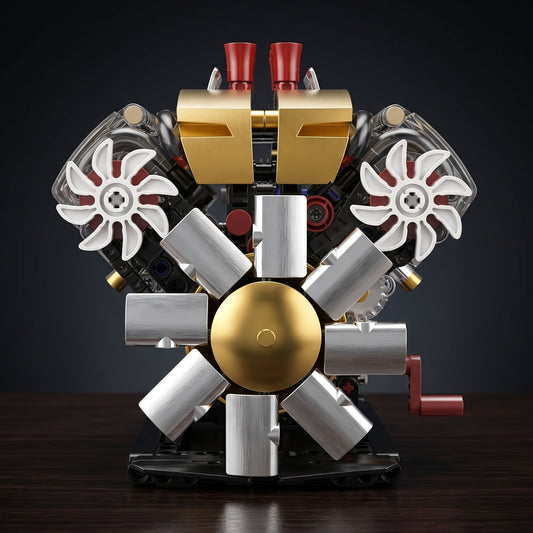 Kit de construction de modèle de moteur mécanique transparent avec simulation de pistons à transmission par engrenages automatisée, projet scientifique STEM pour adolescents, adultes, amateurs et mécaniciens, cadeau d'anniversaire ou de Noël