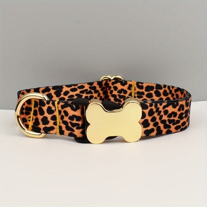 Collier pour chien ajustable en polyester avec breloque en forme d'os en métal – Collier élégant et coloré pour chiens de petite à grande taille, tailles XS S M L XL, 6 couleurs