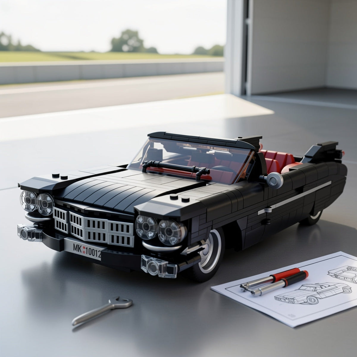 Kit de construction de voiture de sport noire Mould King 10012, 1245 pièces, ensemble de construction de modèle de supercar MOC - Modèle d'exposition version statique, cadeau créatif pour adultes et collectionneurs 14 ans et plus