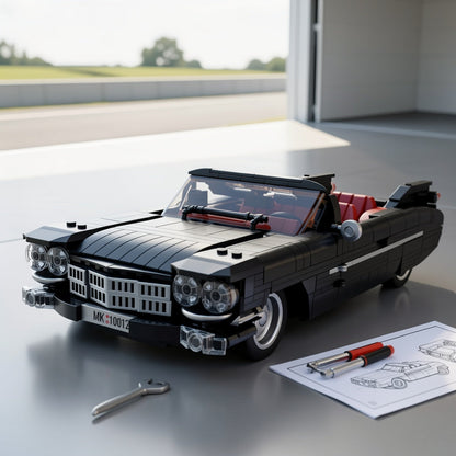 Kit de construction de voiture de sport noire Mould King 10012, 1245 pièces, ensemble de construction de modèle de supercar MOC - Modèle d'exposition version statique, cadeau créatif pour adultes et collectionneurs 14 ans et plus