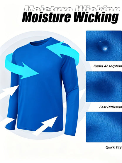 Lot de 5 t-shirts de sport à manches longues pour homme, séchage rapide, évacuation de l'humidité, respirants, anti-odeurs, extensibles, pour running et entraînement, S-XXL