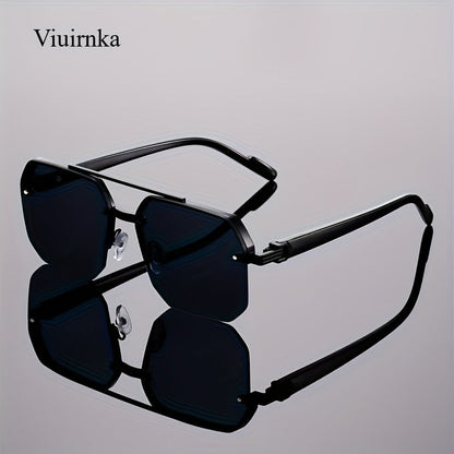 Lunettes vintage semi-cerclées mode unisexe – Monture légère en polycarbonate avec charnières métalliques, lunettes décoratives pour fêtes, école, usage quotidien, Halloween, Noël et occasions festives