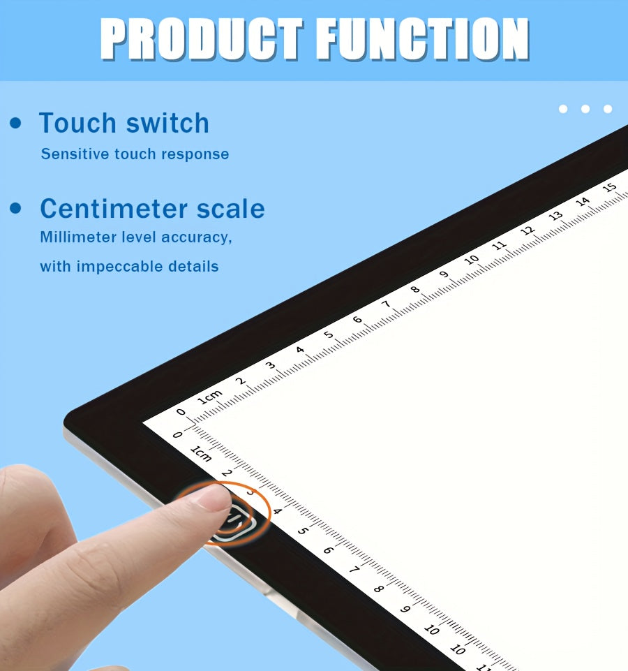 Tablette lumineuse LED pour dessin A2 A3 A4, table à copier ultra-fine à double barre lumineuse avec variateur 3 niveaux et surface sans grille protectrice des yeux pour diamond painting, croquis et dessin