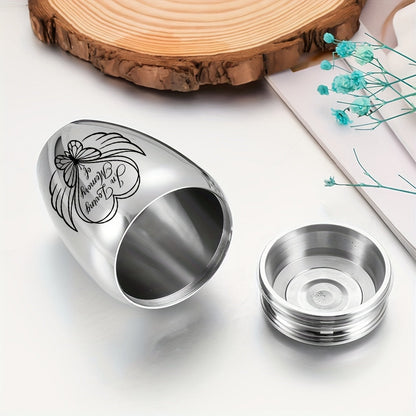 Mini urne funéraire personnalisée pour cendres - Urne souvenir en alliage d'aluminium avec motif cœur, ange et papillon pour cendres humaines et d'animaux, petit reliquaire commémoratif, options de couvercle argent, or ou violet