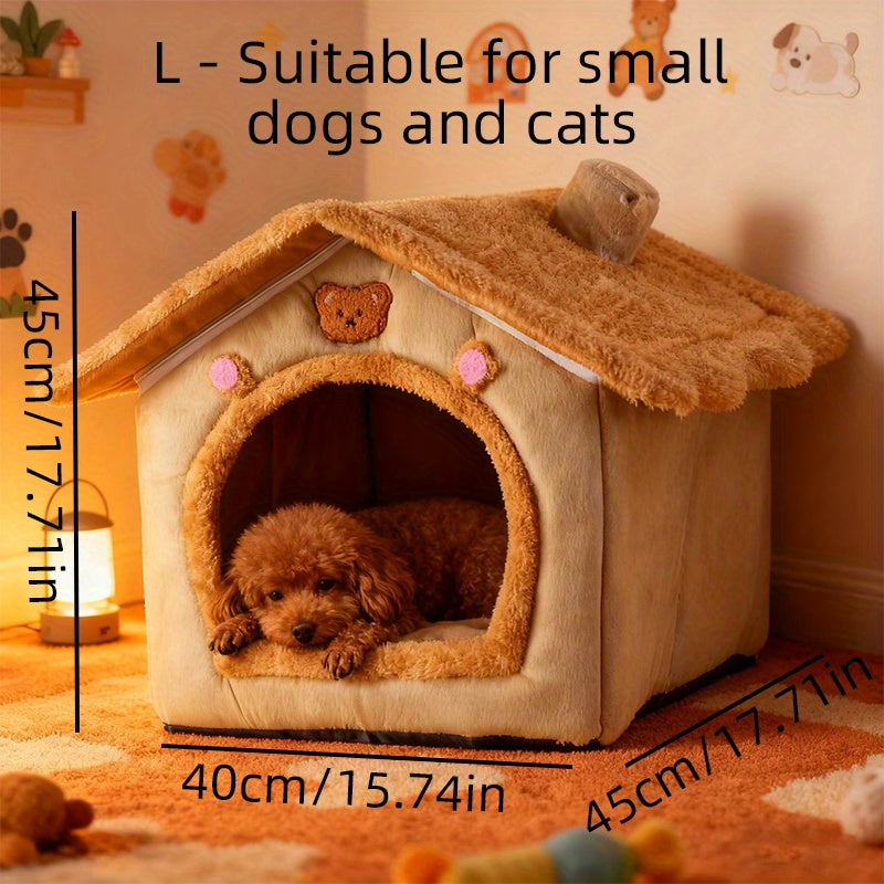 Niche douillette pour petits chiens - Lit panier en peluche épaisse et chaude pour l'hiver, idéal pour Teddy, Chihuahua, Spitz nain, Bichon, Schnauzer, Bouledogue, nid de sommeil confortable pour intérieur