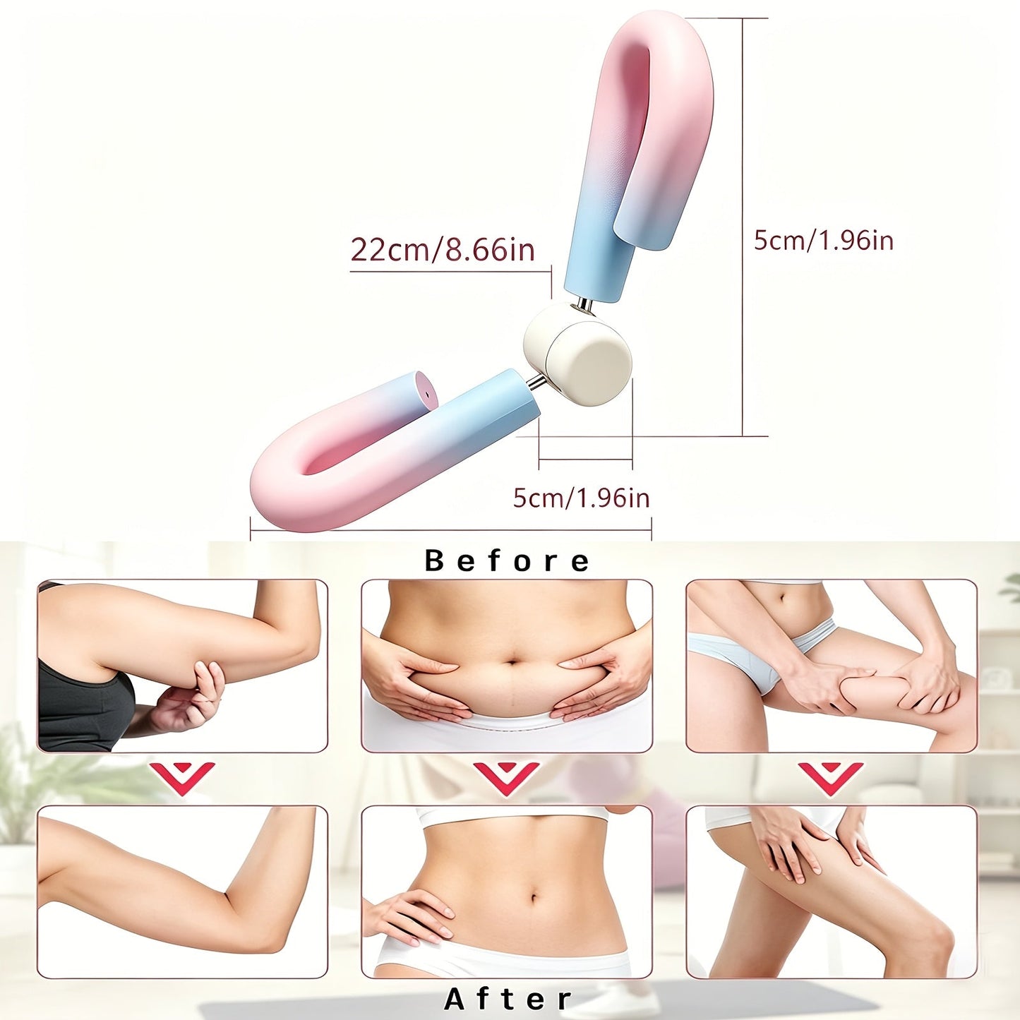Inner Thigh Trainer Arm Toner 3-Piece Set Home Workout Hip Leg Sculpting Resistance Exercise Equipment Silent Non-Slip Cordless Fitness Device for Women Weight Loss Toning