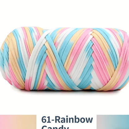 Fil de coton pour t-shirt 400 g (2 x 200 g) mélange de coton épais en 49 couleurs – Fil épais et doux pour paniers au crochet, sacs, tapis, projets de macramé et tricot – Fil de loisirs créatifs idéal pour les débutants