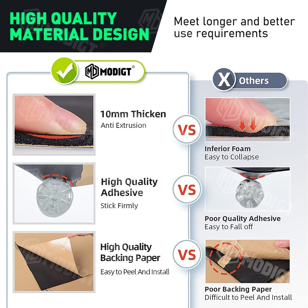 Tapis d'insonorisation et bouclier thermique pour voiture, 22/26 pi² – Isolation phonique en feuille d'aluminium auto-adhésive, découpe et installation faciles pour plancher, portière et coffre, outils d'installation inclus