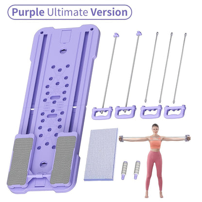 Planche de Pilates Reformer portable 9-en-1 pour salle de sport à domicile – Appareil multifonction pour abdominaux et pompes, entraîneur complet du corps, équipement de renforcement musculaire, cadeau idéal pour elle et lui