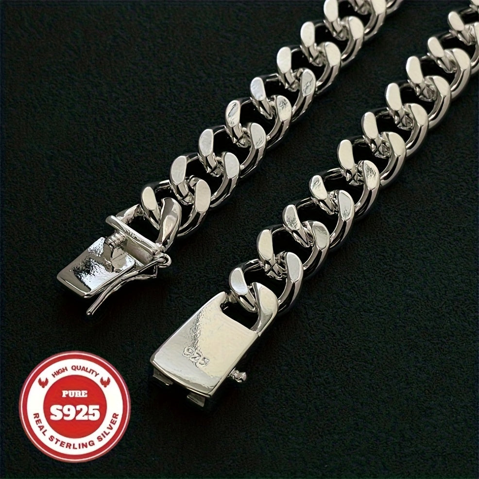 Collier chaîne cubaine pour homme en argent sterling 925 – 6 mm et 10 mm de large, 18 à 24 pouces, chaîne à maillons épais faite à la main, bijou durable pour le quotidien et les occasions spéciales