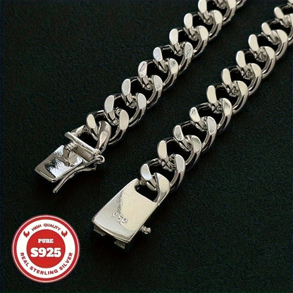 Collier chaîne cubaine pour homme en argent sterling 925 – 6 mm et 10 mm de large, 18 à 24 pouces, chaîne à maillons épais faite à la main, bijou durable pour le quotidien et les occasions spéciales