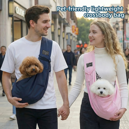 Sac de transport pliable et léger pour animaux – Sac bandoulière respirant pour petits chiens et chats, sac de transport portable pour randonnées, courses, visites chez le vétérinaire et aventures quotidiennes