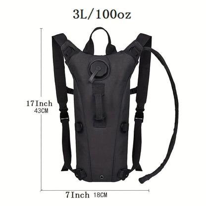 Hydration Backpack with 101oz Water Bladder Tactical Lightweight Hiking Pack Adjustable Straps Large Capacity for Hiking Biking Running Climbing Black Green