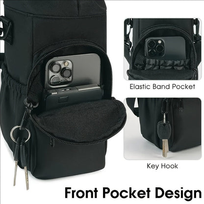 Sac à bandoulière croisé – Sac de jour monobretelle, sacoche pour téléphone légère et multifonction avec sangle réglable, tissu résistant, pour sports en plein air, randonnée, voyage, fitness, usage quotidien – Hommes et femmes