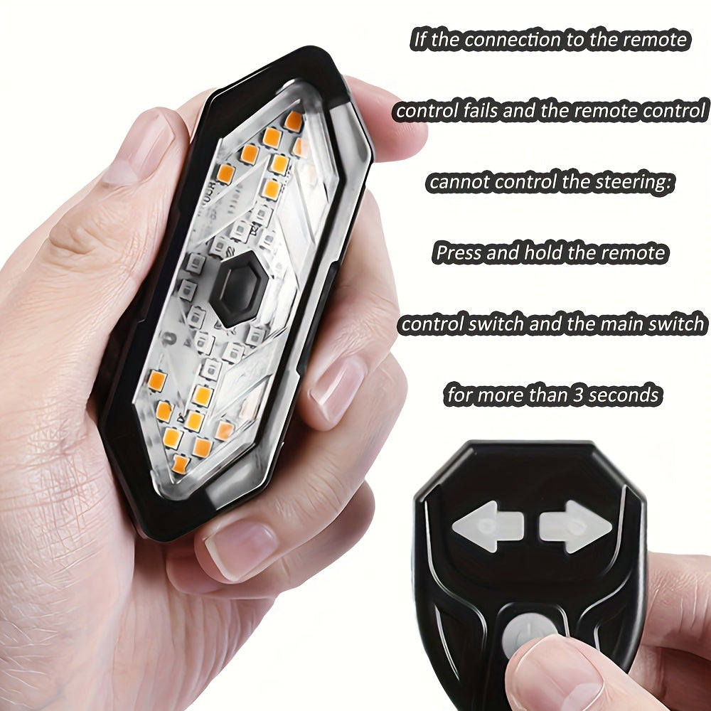 Feu arrière de vélo avec clignotants, rechargeable par USB, 120 lumens, 5 modes, télécommande sans fil, feu arrière de sécurité LED pour vélo de route, VTT, vélos de ville, adultes, enfants, hommes, femmes, cyclisme