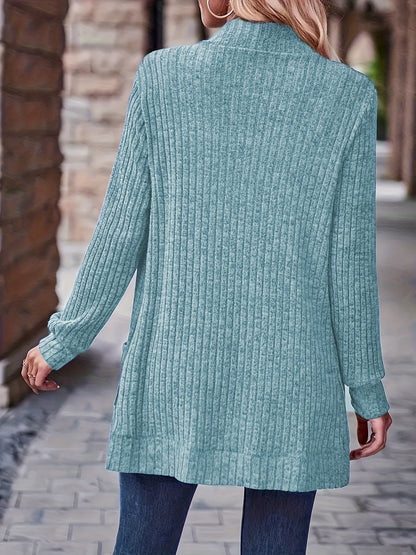 Women's Loose Casual Long Sleeve Blouse Solid Color Pocket Splicing Relaxed Fit Top 10 Colors S-XXL Spring Fall Everyday Wear