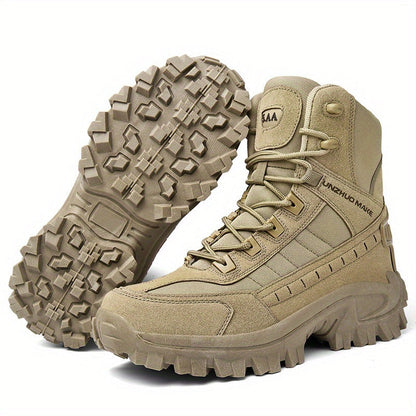 Bottes de randonnée tactiques montantes légères pour hommes – Bottes d'extérieur durables et antidérapantes pour la jungle, la chasse et les voyages d'aventure, toutes saisons, vert armée, marron foncé, sable, US 6,5-12