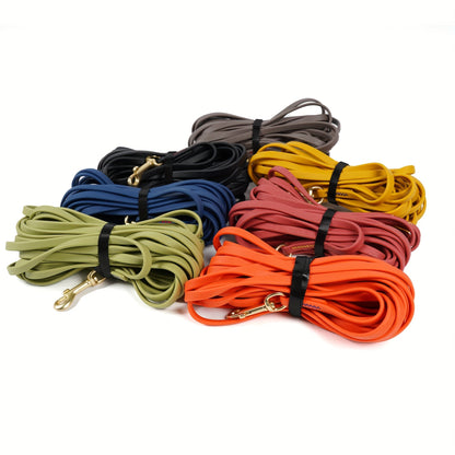 Laisse de dressage longue pour chien - Nylon enduit de PVC imperméable, résistance à la traction de 272 kg (600 lb), longe pour le rappel en extérieur, disponible en 1,5 m, 3 m, 6 m et 9 m (5, 10, 20 et 30 pieds), facile à nettoyer