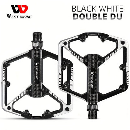 Pédales de vélo en alliage d'aluminium à 3 roulements, antidérapantes et légères, avec douille hexagonale pour VTT et vélos de route – Installation facile, accessoires de cyclisme durables multicolores, 1 paire