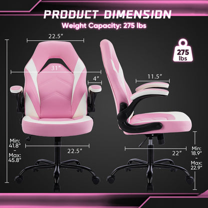 Chaise de gaming ergonomique avec repose-pieds et soutien lombaire – Fauteuil d'ordinateur esport style course, accoudoirs fixes, dossier inclinable réglable, chaise de bureau pour adultes